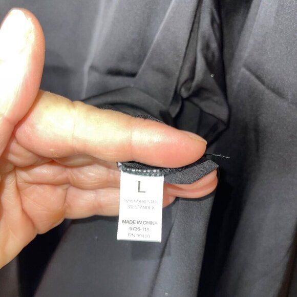 Nicole Miller Womens Pajama Set Size Large Black Long Sleeve Button Down - Picture 7 of 7